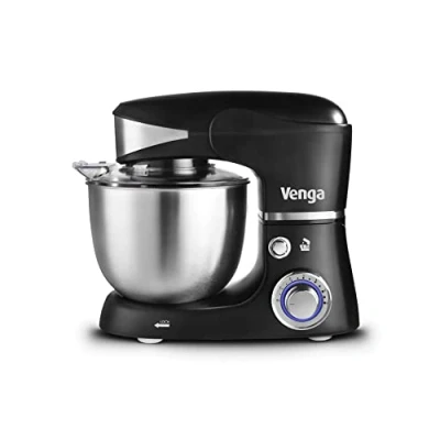 Obrázek Venga! Kuchyňský robot, 5l mísa z ušlechtilé oceli, čtyři díly příslušenství, kniha receptů, 1000 W, černá, VG M 3014