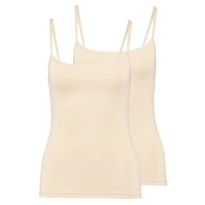 Obrázek Skiny Damen Spaghettishirt 2ER PACK Tílko, Ženy, Velikost: 36, Beige