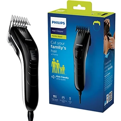 Obrázek Zastřihovač vlasů Philips QC5115/15 s 11 přesnými nastaveními délky od 0,5 mm do 21 mm, samoostřící ocelové břity, napájení kabelem