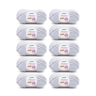 Obrázek Gründl Shetland vlna (módní a měkká pletací příze z 80 % polyakrylu 20 vlny, 100 g / 170 m, tloušťka jehlic: 7 8, 10 x g), světle šedá melanž, 55 40 cm