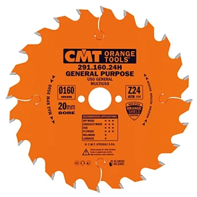 Obrázek CMT Orange Tools Kreissägeblatt HW 160 x 2,5 / 1,6 20 Z=24 15 ATB 291.160.24H für Längs und Querschnitte