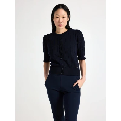 Obrázek Lindex Shortsleeved Kardigan, Ženy, Velikost: XXS, Dark navy
