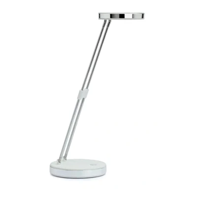 Obrázek MAUL stolní lampa MAULpuck 13 x 37 cm Moderní LED s 1 260 luxy a 6 500 kelvinů denním světlem podstavcem Výškově nastavitelná teleskopickým ramenem bílá