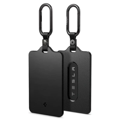 Obrázek Spigen Air Fit Schlüssel Karten Halter für Tesla Model 3 Highland und Y (2 Stück), Schlüsselkartenhalter Schlüsselanhänger Zubehör Carbon Edition