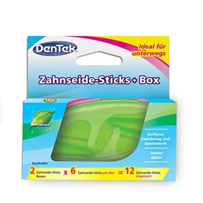 Obrázek DenTek On the Go po 6 ks dentálních nití ve 2 barevných boxech