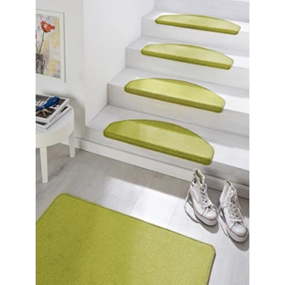 Obrázek Hanse Home Rohože na schody Fancy schodišťový koberec, samolepicí bezpečnostní koberec zelený, cca 23 x 65 cm, 15 kusů