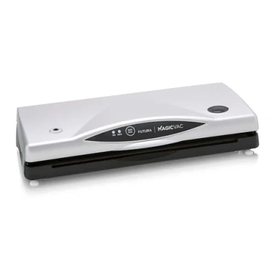 Obrázek Magic Vac, Futura, Multifunktionale Lebensmittel Vakuummaschine, Ideal für Vakuumbeutel und Behälter, mit Vakuum Kit, Patentierte Technologie, Hergestellt in Italien, Silber Schwarz