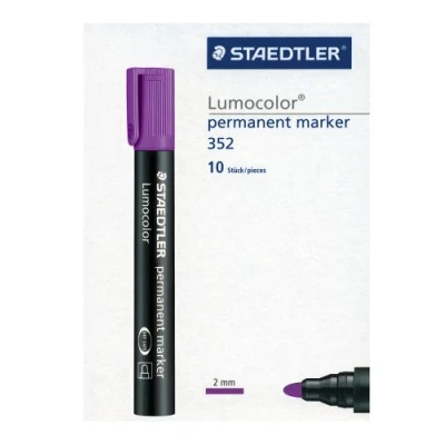 Obrázek STAEDTLER 352 6 Lumocolor zvýrazňovač permanentní kulatý hrot, 2 mm, 10 kusů, fialový