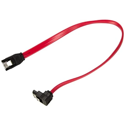 Obrázek Ewent SATA III Kabel, Geschwindigkeit 6 Gbits mit Metallclips, L Type 90 abgewinkelt, Rot, 0,3 m