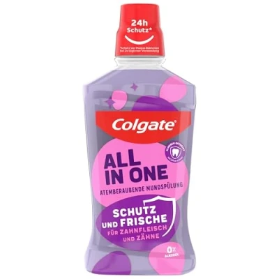 Obrázek Colgate Výplach úst All In one 6 x 500 ml pro okamžitou a trvalou svěžest ochranu zubního kazu antibakteriální ústa čištění zubů bez alkoholu** optimální