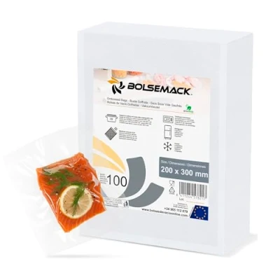 Obrázek BOLSEMACK Vakuumierbeutel 20x30cm Vakuumbeutel 200 Stück für alle Vakuumierer &amp; lebensmittel Vakuumiergerät Vacuum bags sehr stark reißfest BPA frei