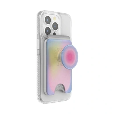 Obrázek PopSockets: PopWallet+ pro MagSafe včetně kroužku adaptéru držák na karty s integrovaným vyměnitelným PopTop chytré telefony a pouzdra Aura