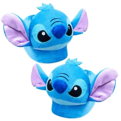 Obrázek Disney Dámské pantofle Stitch 3D a Eeyore plyš teplé flaušové veselé, Modrá