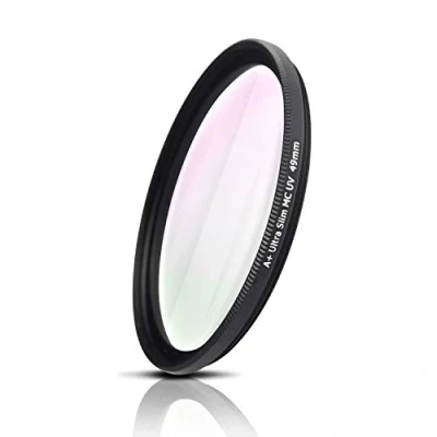 Obrázek UV filtr s vícenásobným povrstvením MRC, optické sklo z Japonska, Ultra Slim, hliníková objímka frézovaná CNC. Pro Canon Sony Nikon Fujifilm Olympus Sigma Tamron Pentax Leica (49mm)