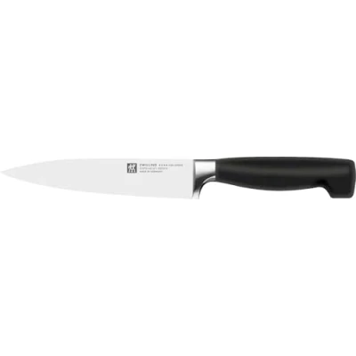 Obrázek ZWILLING Nůž na maso Four Stars, 20 cm, speciální nerezová ocel, ergonomická plastová rukojeť, černá [Made in Germany], ocel