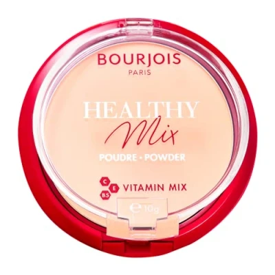 Obrázek Bourjois Compact Puder Healthy Mix Zero Müdigkeit, matte und gleichmäßige Formel mit Vitaminen A, E B5, 01 Porcelain, 10 g