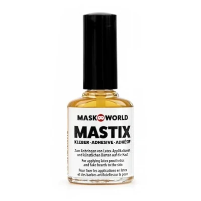 Obrázek Mastix lepidlo na kůži lahvička se štětcem 10 ml umělé vousy, vlasy, elfové uši divadlo, film, make up umělce, LARP, Halloween