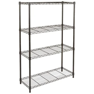Obrázek Amazon Basics Úložná jednotka se 4 policemi, výškově nastavitelnými vkládacími policemi a nivelačními nohami, max. hmotnost 640 kg, černá, 35,5 x 91,4 137,1 cm (h š v)