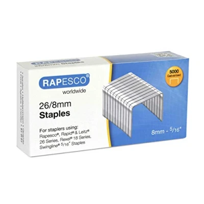 Obrázek Rapesco S11880Z3 26/8 mm pozinkované svorky, 5000 kusů