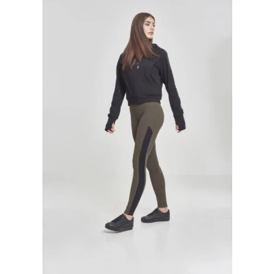 Obrázek Urban Classics Ladies CAMO Striped Legíny, Ženy, Velikost: Small, Olive/black
