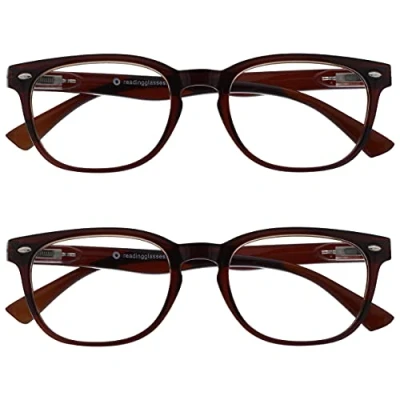 Obrázek UV Reader hnědé brýle na čtení hodnota 2 ks designový styl pánské ženy UVR2PK015 +2,00