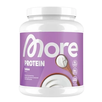 Obrázek MORE protein, smetana, 600 g, směs z Whey koncentrátu a kaseinu ideální pro růst udržení svalů, s laktázou, testovaná kvalita made in Germany