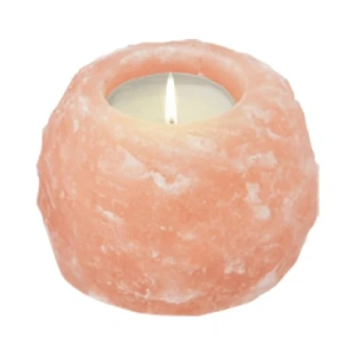 Obrázek HIMALAYA SALT DREAMS Stojan na čajovou svíčku Rock, křišťálová sůl z pandžábu/Pákistánu, oranžový, cca 400 g