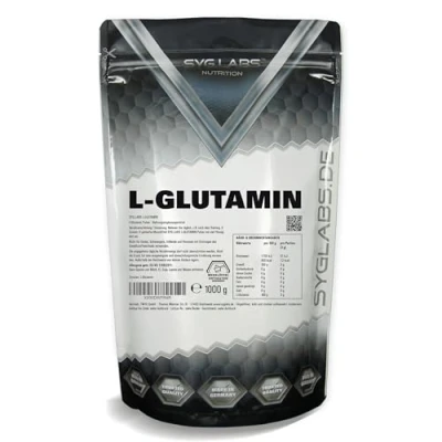 Obrázek L glutamin prášek 100% čistý 1000 g aminokyseliny glutaminy 1 kg bez přísad veganský s odměrkou