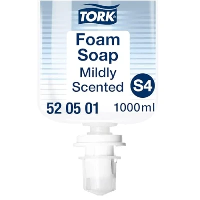 Obrázek Tork 520501 jemné pěnové mýdlo Premium pro dávkovače mýdla S4 / Bílé, ruční měkké a hygienicky ošetřené ruce 1 x 1000 ml