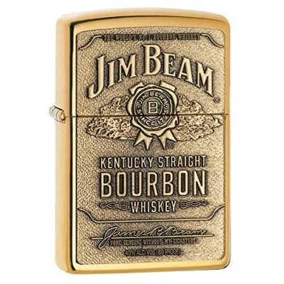 Obrázek Zippo Zapalovač 60001211 PL 254B Jim Beam Label EMBL benzínový zapalovač, mosaz, vysoký lesk brass, 1 x 3,5 5,5 cm