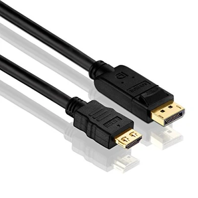 Obrázek PureInstall PI5100 030 DisplayPort na HDMI kabel (DisplayPort konektor (20pin) A (19pin)), certifikovaný, 3m, černý