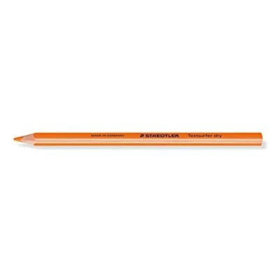 Obrázek STAEDTLER Suchý zvýrazňovač, pastelka, neonově oranžová, ergonomický trojhranný tvar, ideální pro tenký papír, 12 suchých zvýrazňovačů v kartonovém pouzdře, 128 64 4