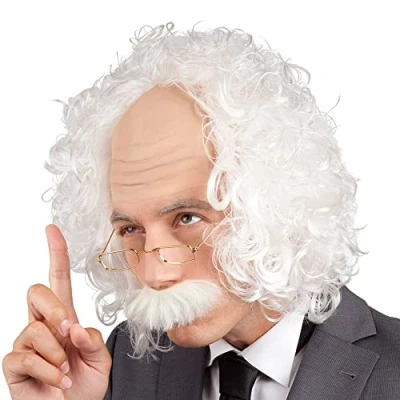 Obrázek Boland 86358 paruka profesor s knírem a brýlemi, umělé vlasy, starý muž, dědeček, doplněk, kostým, karneval, tematická párty