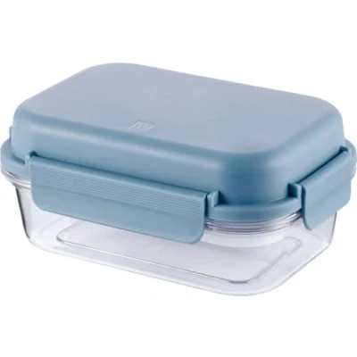 Obrázek Zwilling Lunchtime Lunchbox, krabička na chléb s přihrádkami a chladicí náplní, neprosakující bento box, do školy, práce, piknik, cestování, kempování, 21 cm x 15 cm, 1 l, modrá