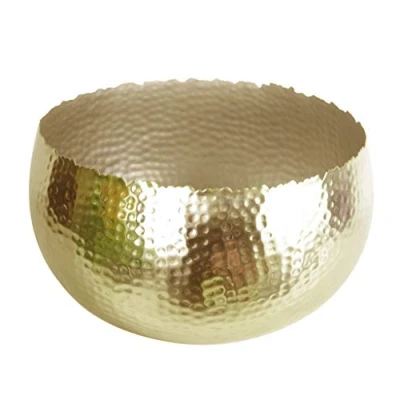 Obrázek Leaf Metal Planter Curve Blumentopf aus Metall, groß, Blatt Design, Gold, 30cm x 20cm