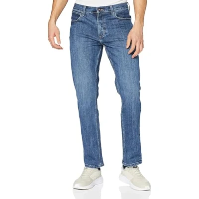 Obrázek Wrangler Pánské Red Kabel Straight Jeans, Mid Stone, Pas 42 / délka 32