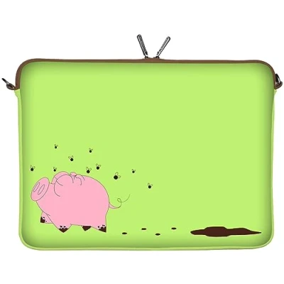 Obrázek Digittrade LS158 10 Happy Piggy Designer iPad pro 9,7 pouzdro z neoprenu vhodné až 10. 5 palců (26,67 cm) Air Tasche Sleeve Case prasátko růžovo zelená