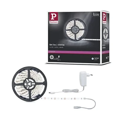 Obrázek Paulmann 78975 LED Stripe SimpLED kompletní sada 5 m 17 W světelných proužků 6 500 K bílé denní světlo světelný pásek s povrchovou úpravou