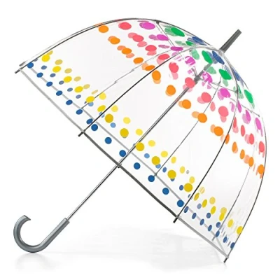Obrázek totes Regenschirm für Erwachsene und Kinder, transparenter Blasen mit Kuppeldach, leichtes Design, Wind Regenschutz, Punkte, 129,5 cm,
