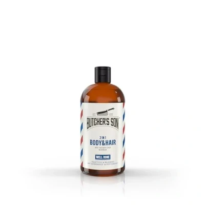 Obrázek Butcher&#039;s Son 2 v 1 Body &amp; Hair Well Done, taurin a kofein oživují pokožku hlavy, s vůní cedrového dřeva, 420 ml