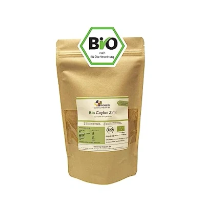 Obrázek Bio Ceylon skořice 500 g mletá typ prémiová kvalita, redukce zárodků, bez lepku, laktózy, laboratorně testováno, veganská, 100% přírodní, šetrně sušená a (500 g)