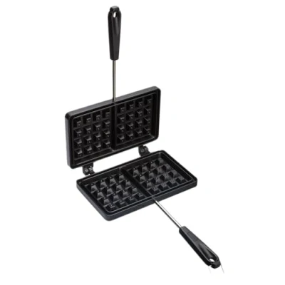 Obrázek Vaflovač KitchenCraft s nepřilnavým povrchem, pro použití na plotýnkách, belgické vafle, 22 cm x 13