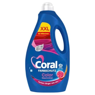 Obrázek Coral Farbschutz Color Waschmittel tekutý prací prostředek pro barvy delší jako nový XXL 60 WL