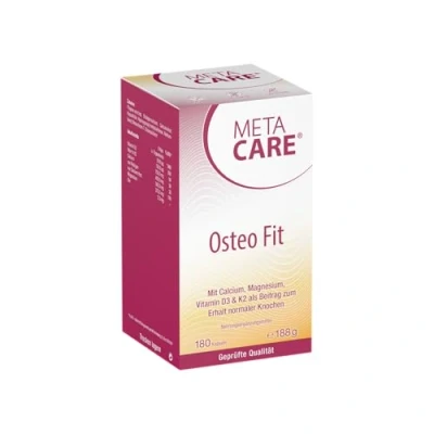 Obrázek META CARE Osteo Fit s vitaminem D3 &amp; K2 pro udržení zdravých kostí (hořčík, vápník) vegetariánské bez lepku laktózy 180 kapslí