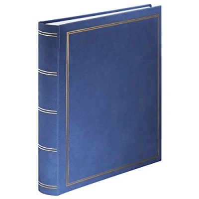 Obrázek Hama Super Jumbo fotoalbum London 34 x 35 cm (fotokniha s 80 bílými stranami, album pro 480 fotografií k vlastnímu vytvoření a nalepení, listy z pergamenu) modré