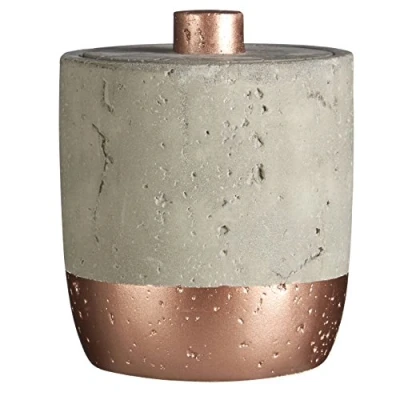 Obrázek Premier Housewares Neptune skladovací nádoby s víkem pro Wattepads, beton Měď, 400 ml, Šedá/Měď barvy, 10 x 12 cm