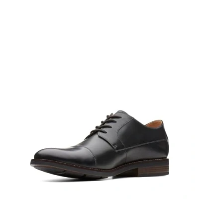 Obrázek Clarks Herren Becken Cap Derbys, Schwarzes Leder, 46 EU