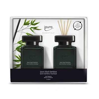 Obrázek ipuro Essentials pokojová vůně BLACK BAMBOO 2 x 50 ml osvěžovač prostoru s jasmínem, citronem, jablkem a dřevitým vůní amber pižma Note difuzér hůlkami vzduchu do bytu