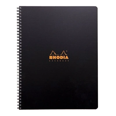 Obrázek Rhodia 119900C zápisník (s dvojitou spirálovou vazbou, DIN A4, 21 x 29,7 cm, čtverečkovaný, 90 g, 80 listů) 1 kus černý