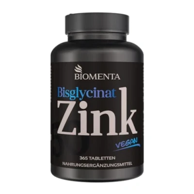 Obrázek BIOMENTA Zinek 50 365 zinkových tablet ve vysokých dávkách s mg čisté účinné látky/tablety z bisglycinátu zinku veganské a dělitelné prémiová kvalita